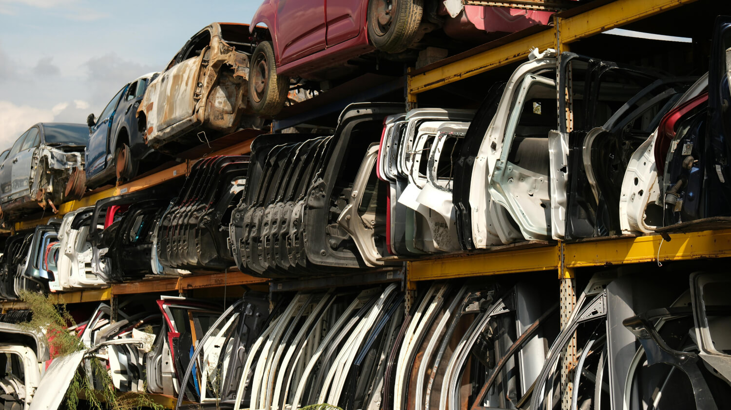 Cars in a scrapyard